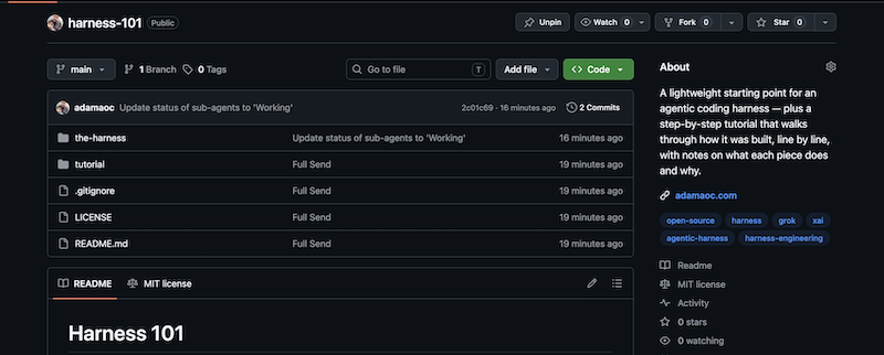 Harness 101 GitHub repository overview